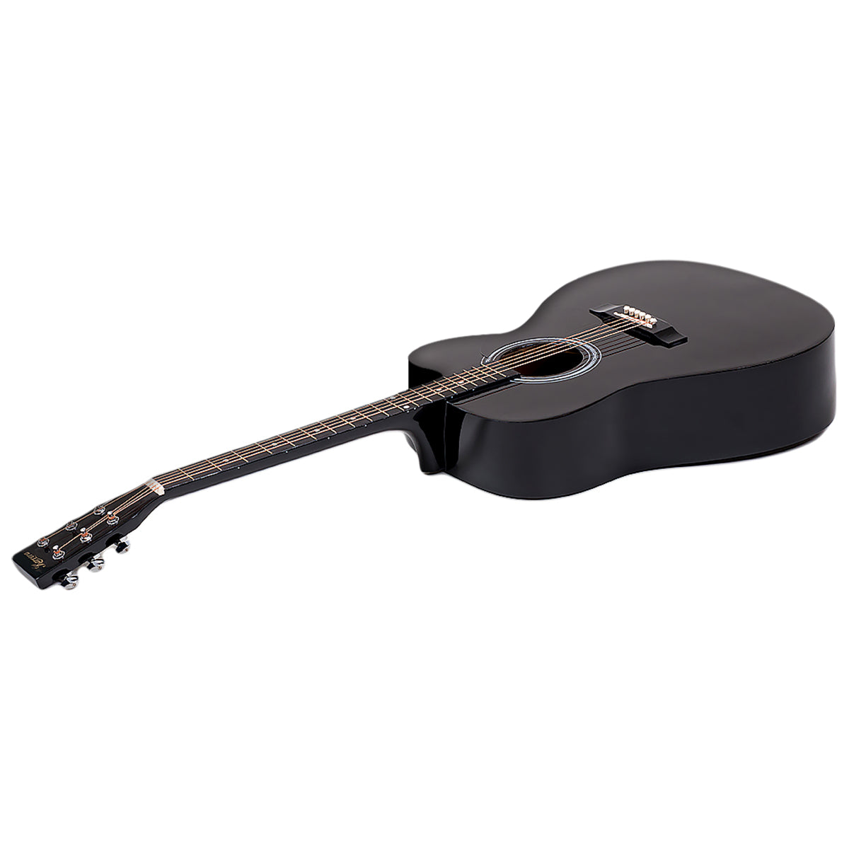 Karrera 38in Cutaway Acoustic Guitar with guitar bag - Black - SILBERSHELL