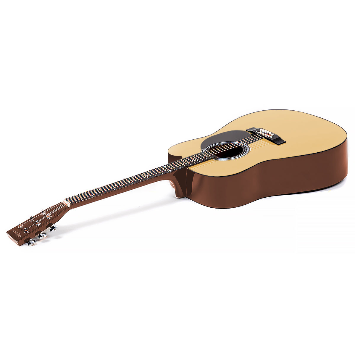 Karrera 38in Cutaway Acoustic Guitar with guitar bag - Natural - SILBERSHELL