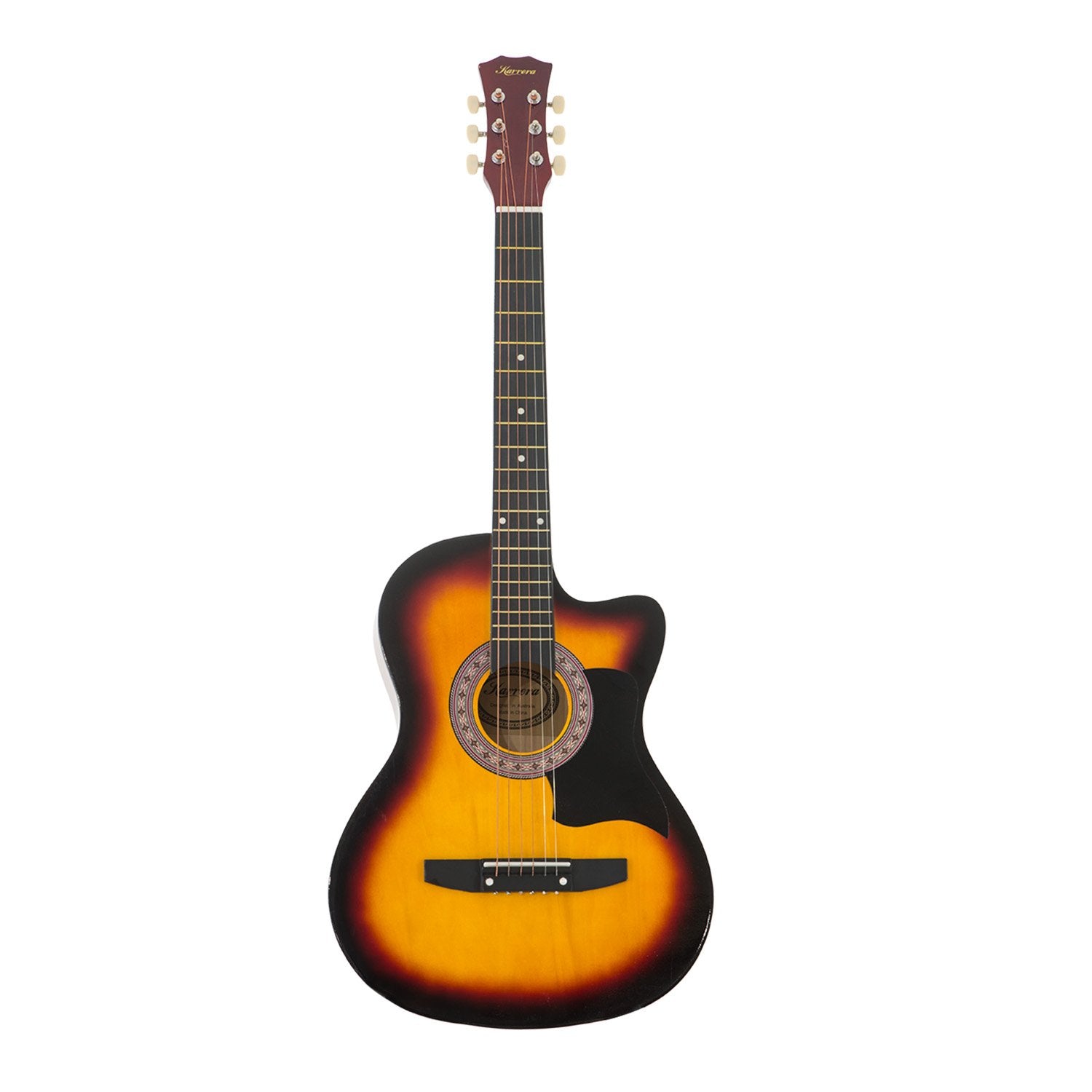 Karrera 38in Pro Cutaway Acoustic Guitar with Bag Strings - Sun Burst - SILBERSHELL