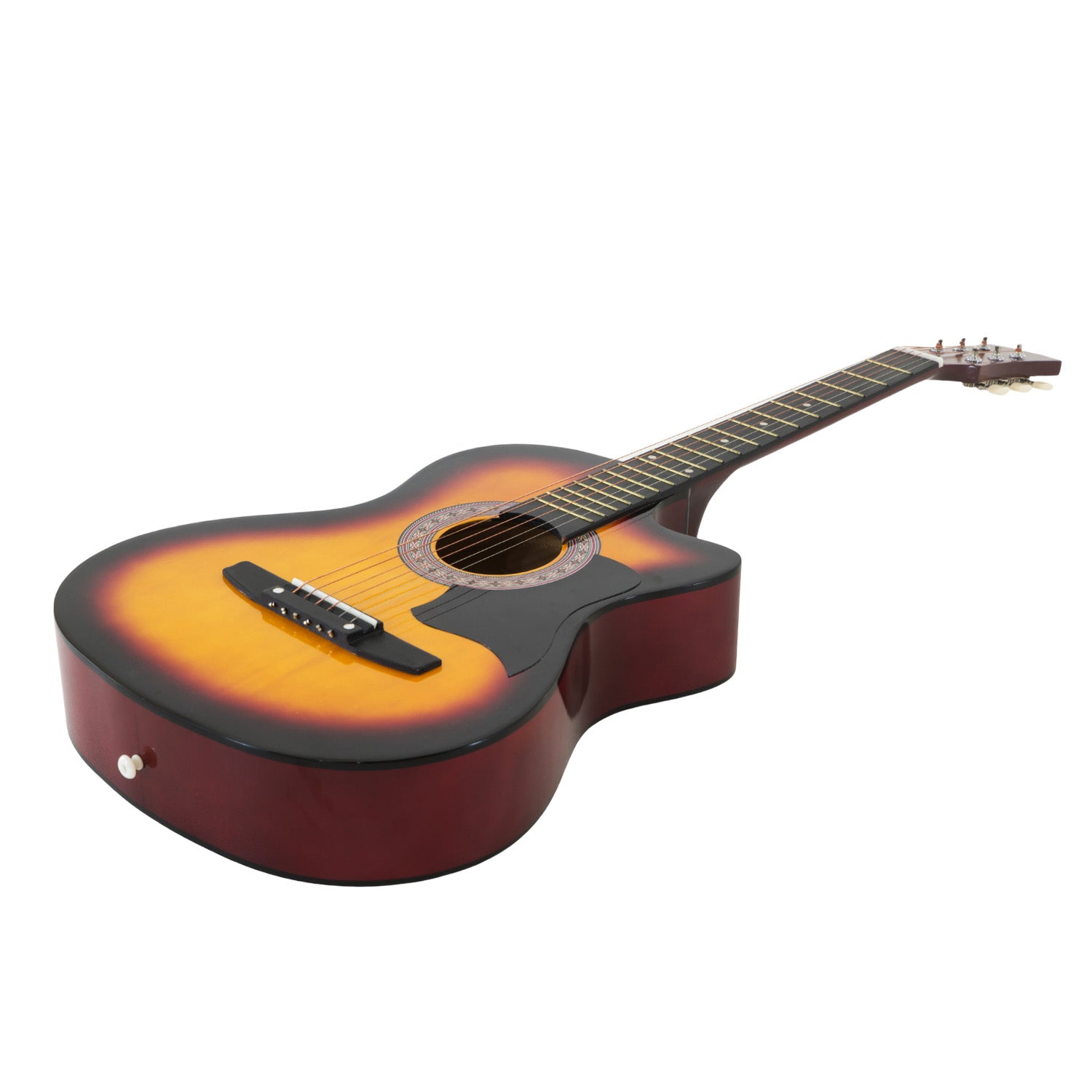 Karrera 38in Pro Cutaway Acoustic Guitar with Bag Strings - Sun Burst - SILBERSHELL