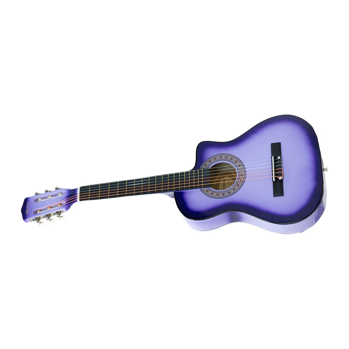 Karrera 38in Pro Cutaway Acoustic Guitar with guitar bag - Purple Burst - SILBERSHELL