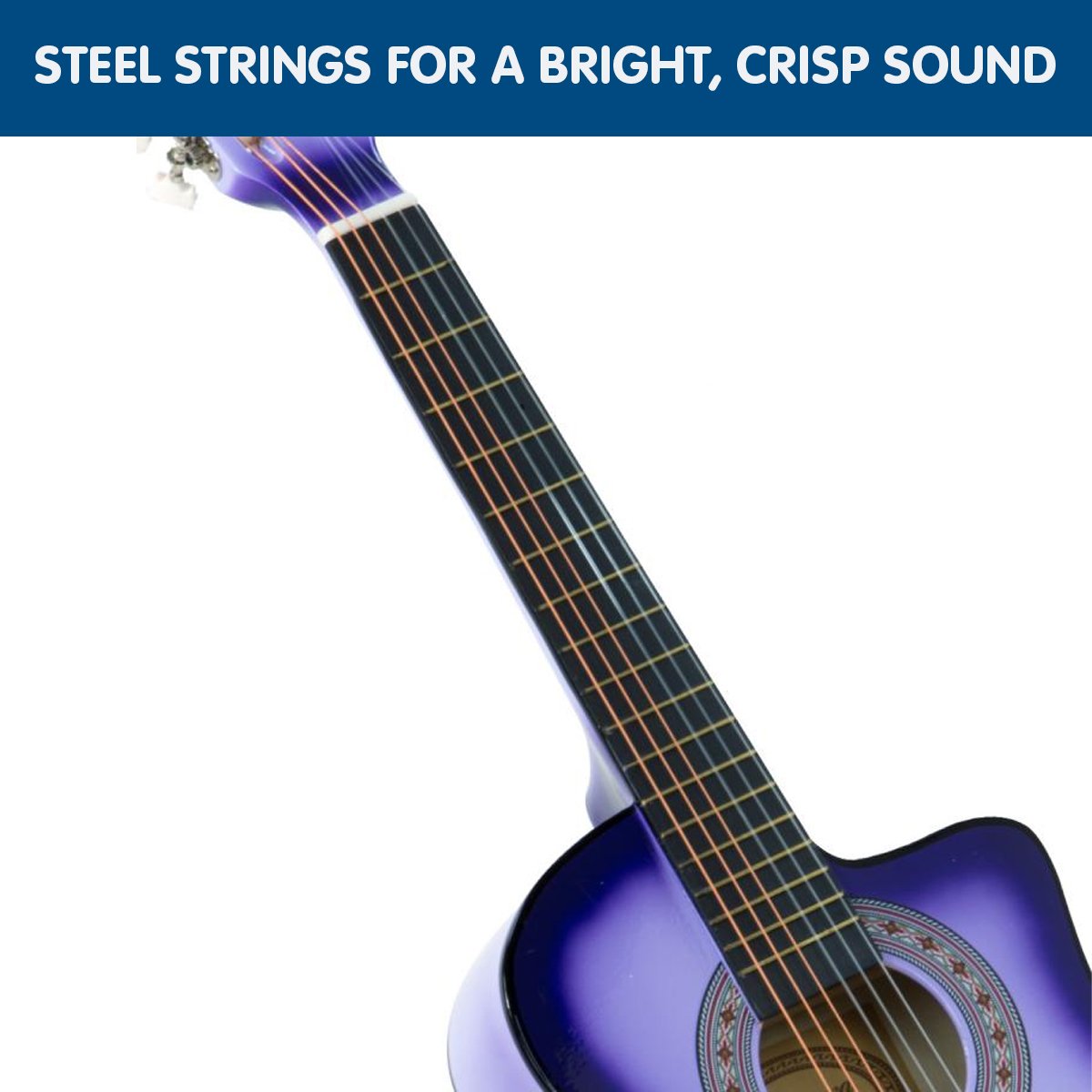 Karrera 38in Pro Cutaway Acoustic Guitar with guitar bag - Purple Burst - SILBERSHELL
