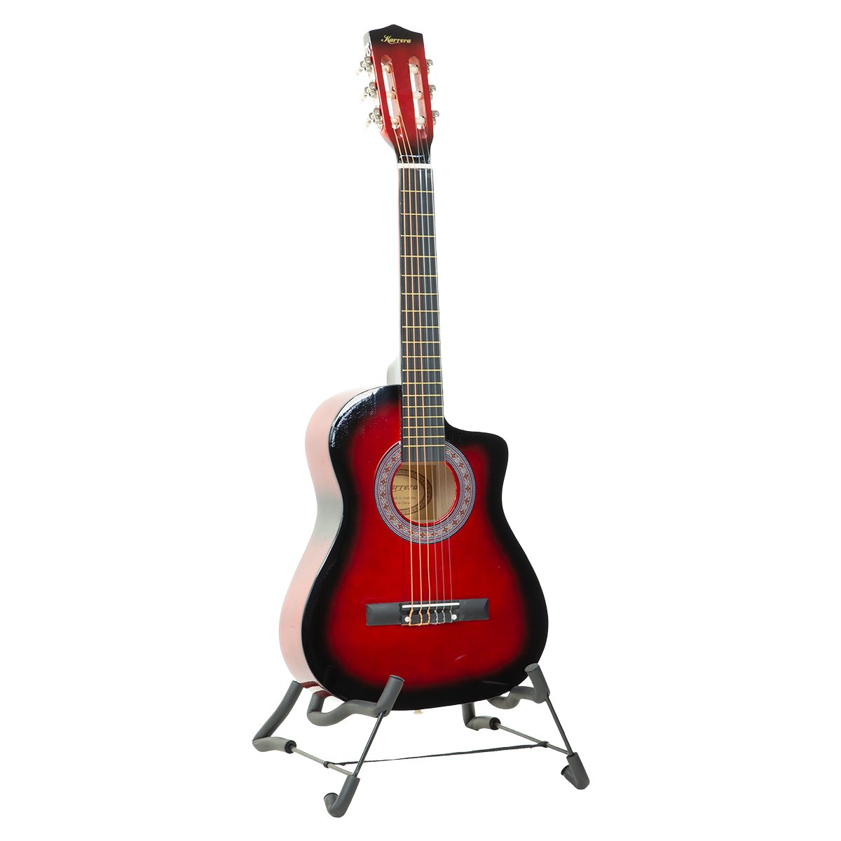 Karrera 38in Pro Cutaway Acoustic Guitar with guitar bag - Red Burst - SILBERSHELL