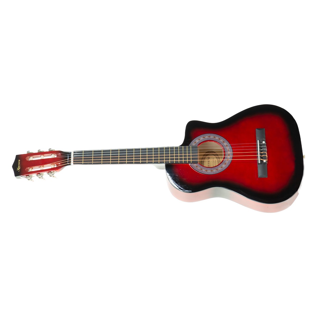 Karrera 38in Pro Cutaway Acoustic Guitar with guitar bag - Red Burst - SILBERSHELL