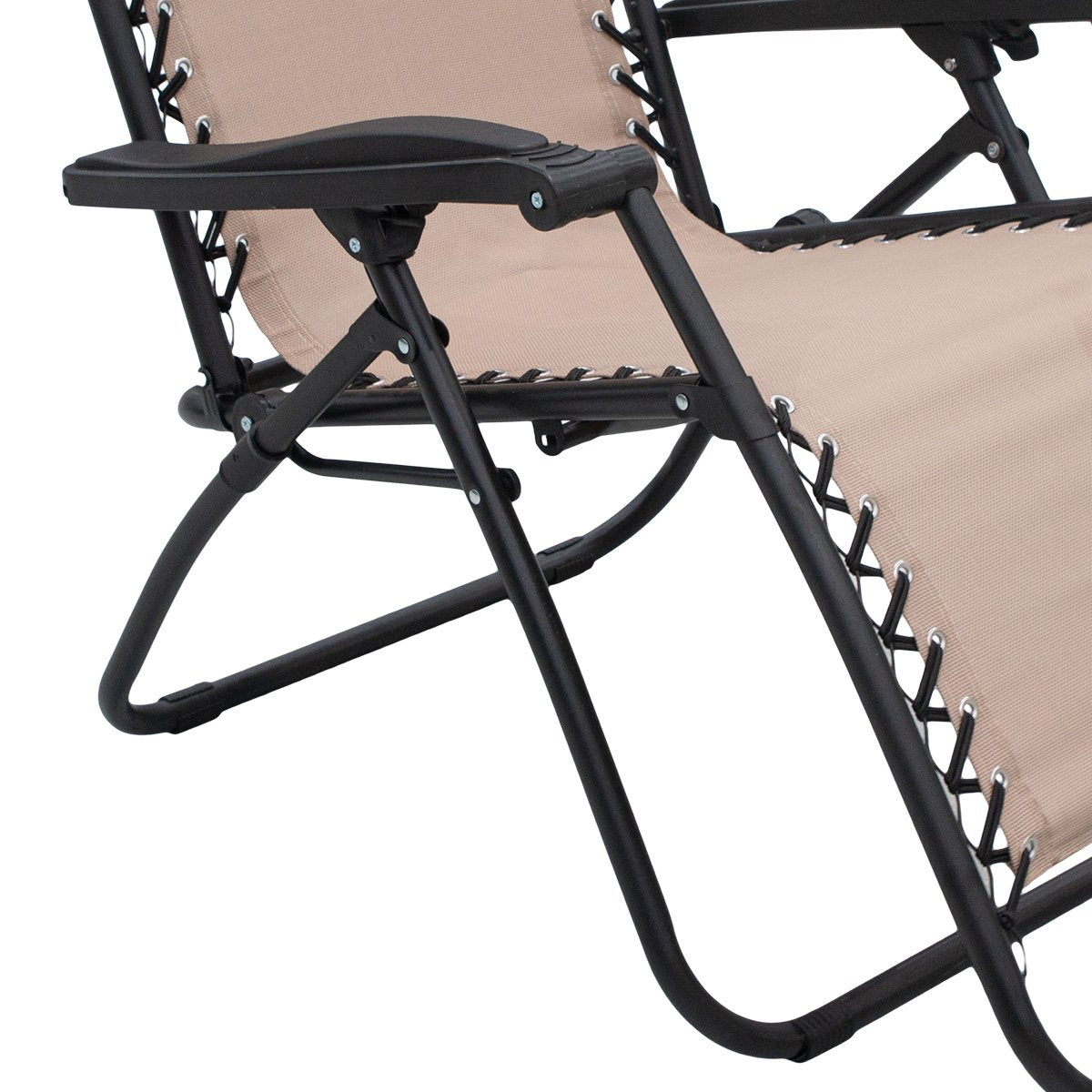 Wallaroo Zero Gravity Reclining Deck Lounge Sun Beach Chair Outdoor Folding Camping - Beige - SILBERSHELL