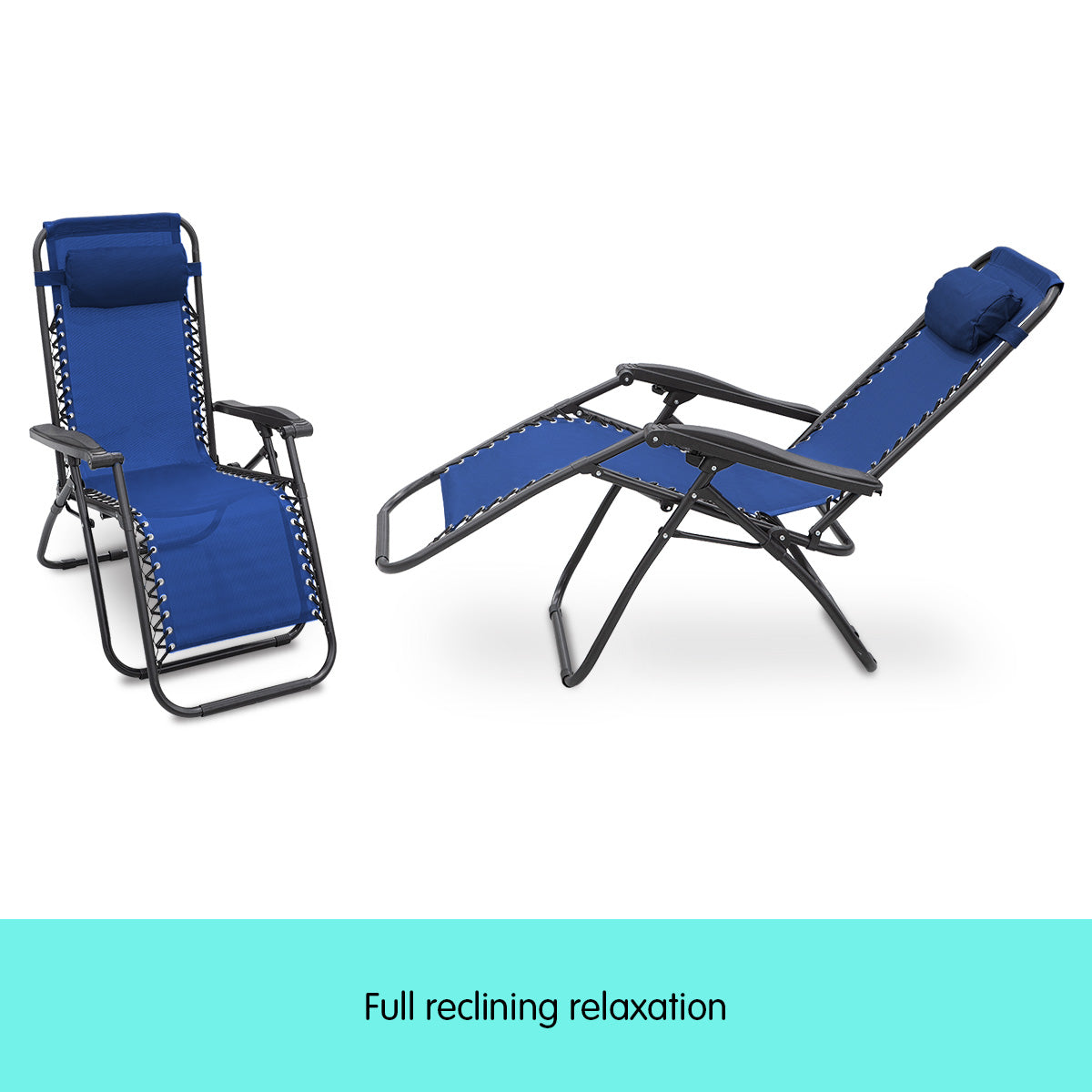 Wallaroo Zero Gravity Reclining Deck Lounge Sun Beach Chair Outdoor Folding Camping - Grey - SILBERSHELL