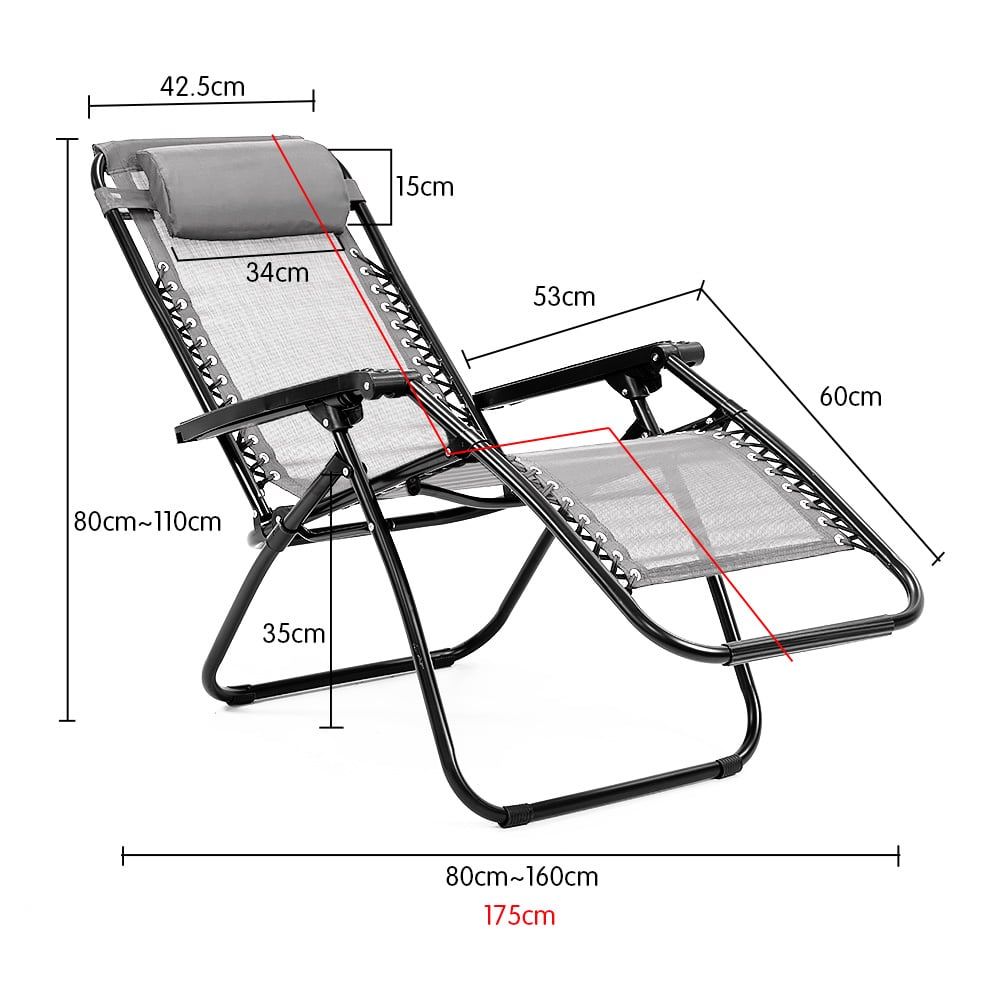 Wallaroo Zero Gravity Reclining Deck Chair - Grey - SILBERSHELL