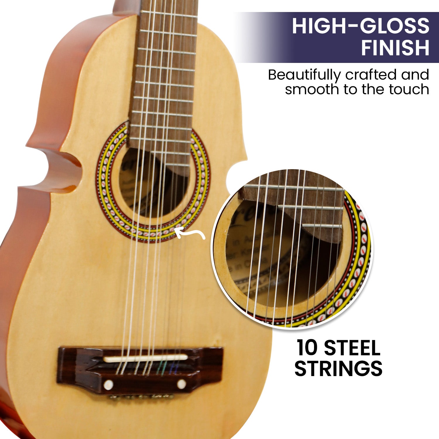 Karrera 25in Cuatro Guitar - Natural - SILBERSHELL