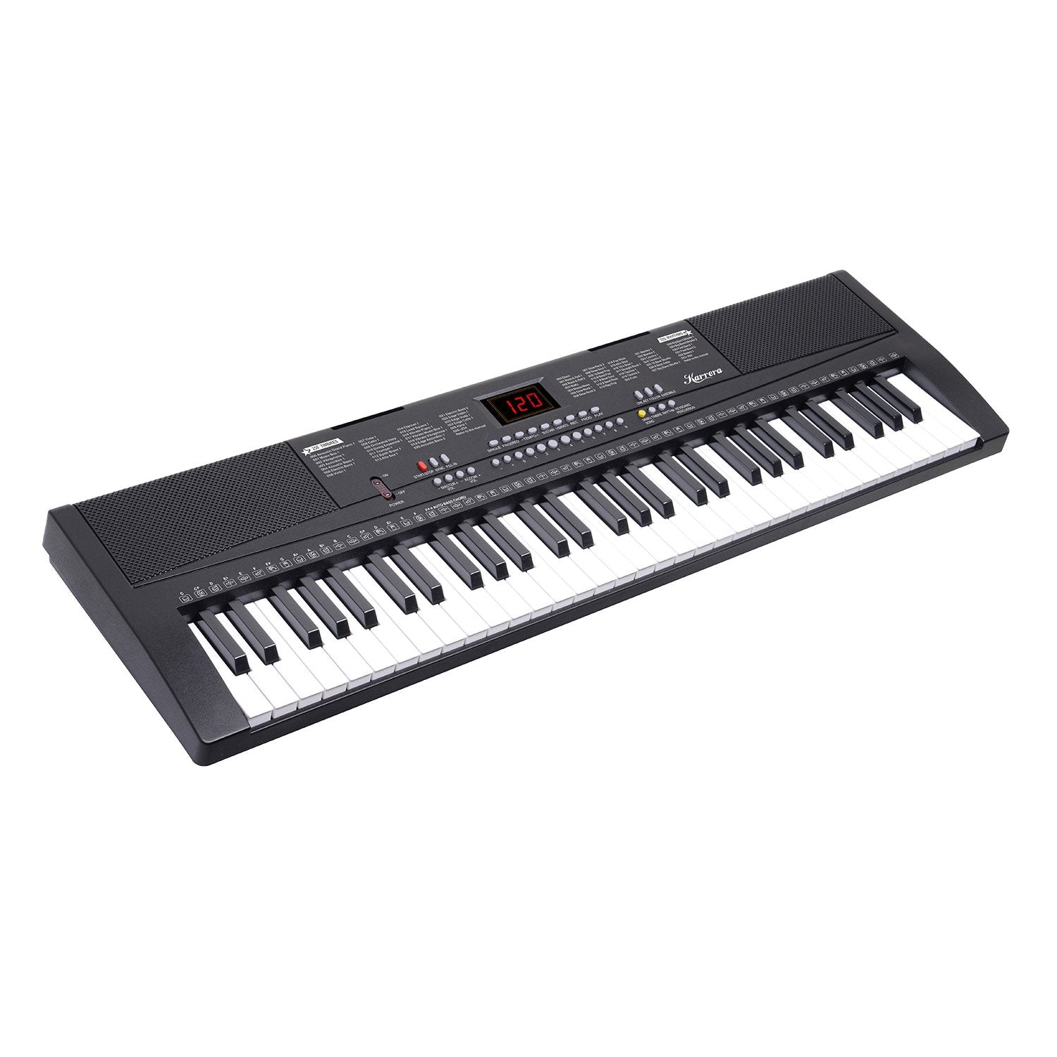 Karrera 61-key Electronic Led Keyboard 75cm Portable Piano In Black With Microphone Input, Headphone Output, 255 Timbres & Rhythms - SILBERSHELL