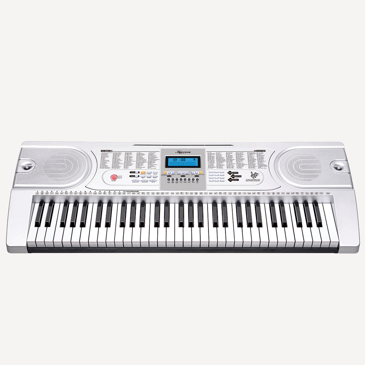 Karrera 61 Keys Electronic Keyboard Piano with Stand - Silver - SILBERSHELL