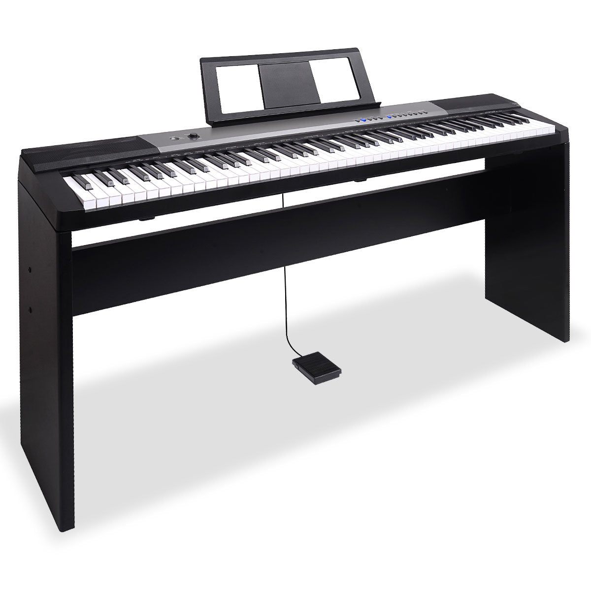 Karrera 88 Keys Electronic Keyboard Piano with Stand Black - SILBERSHELL