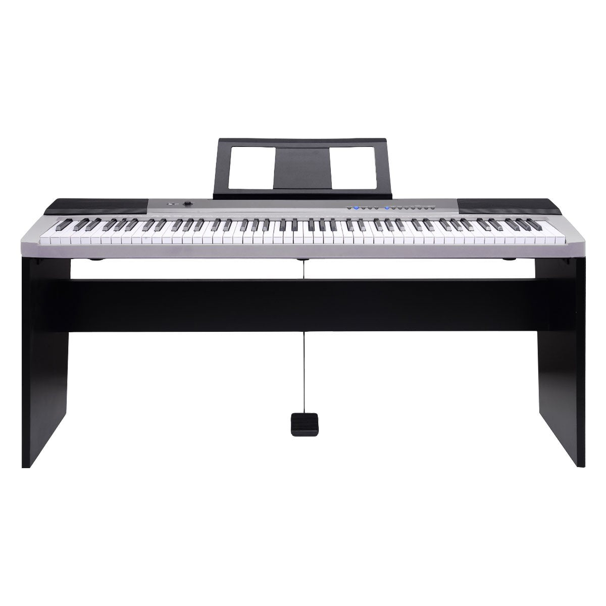 Karrera 88 Keys Electronic Keyboard Piano with Stand Silver - SILBERSHELL