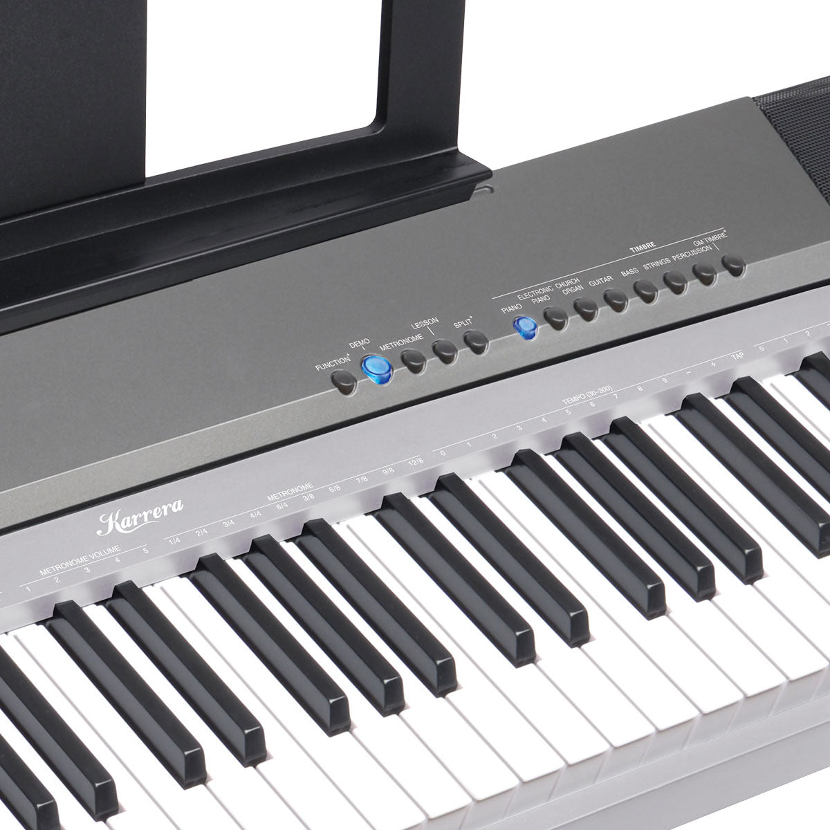 Karrera 88 Keys Electronic Keyboard Piano with Stand Silver - SILBERSHELL