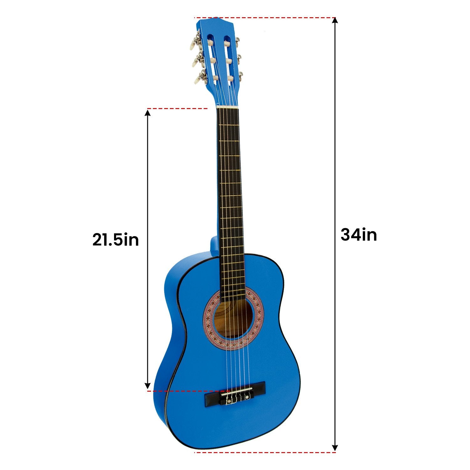 Karrera 34in Acoustic Children no cut Guitar - Blue - SILBERSHELL