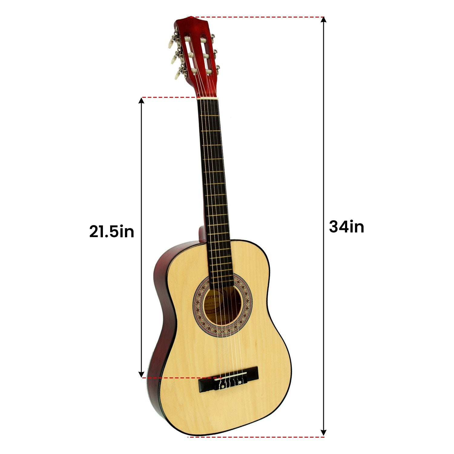 Karrera Childrens Guitar  Wooden 34in Acoustic - Natural - SILBERSHELL