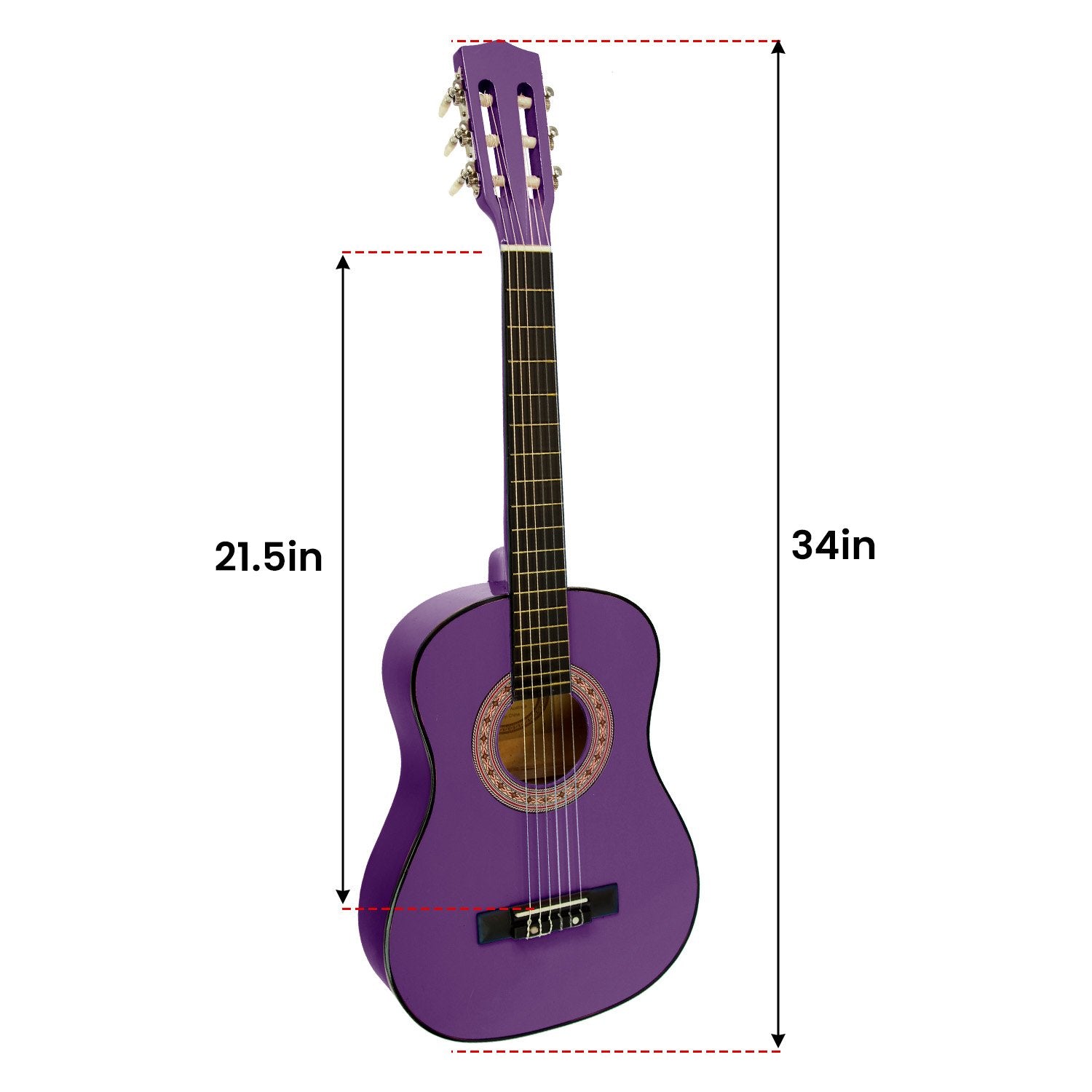 Karrera 34in Acoustic Children no cut Guitar - Purple - SILBERSHELL