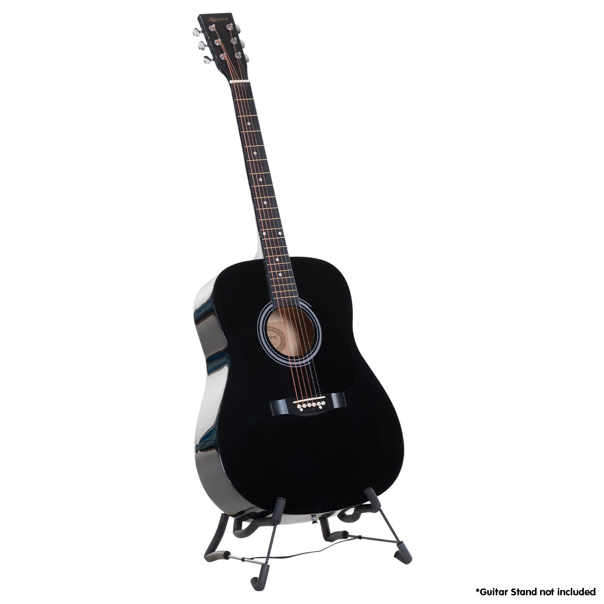 Karrera 41in Acoustic Wooden Guitar with Bag - Black - SILBERSHELL