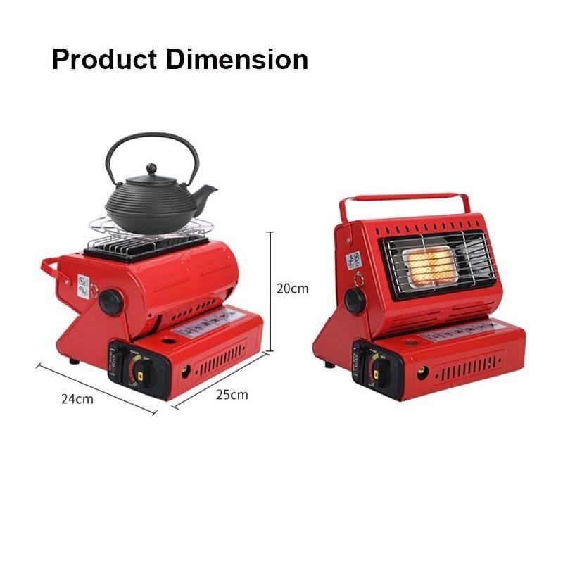 Portable Butane Gas Heater Camping Camp Tent Outdoor Hiking Camper Survival Black AU - SILBERSHELL