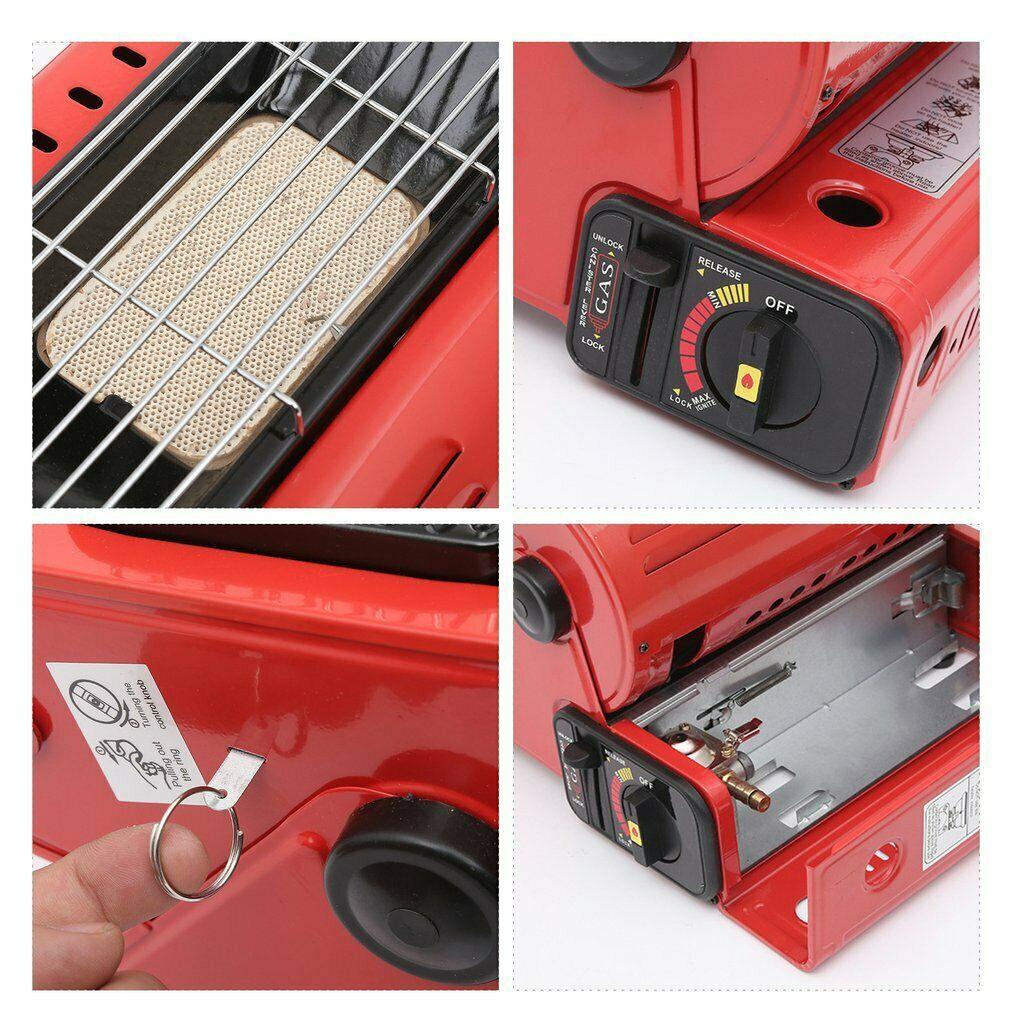 Portable Butane Gas Heater Camping Camp Tent Outdoor Hiking Camper Survival Black AU - SILBERSHELL