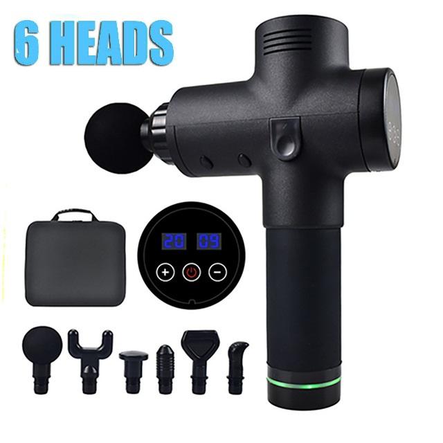 POWERFUL 6 Heads LCD Massage Gun Percussion Vibration Muscle Therapy Deep Tissue Carbon Friber