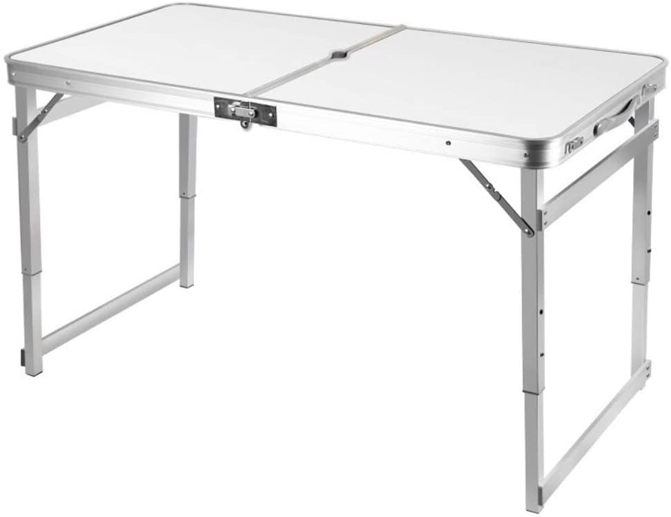 Folding Camping Table Aluminium Portable Picnic Outdoor BBQ Desk 4 Cloth Stool - SILBERSHELL