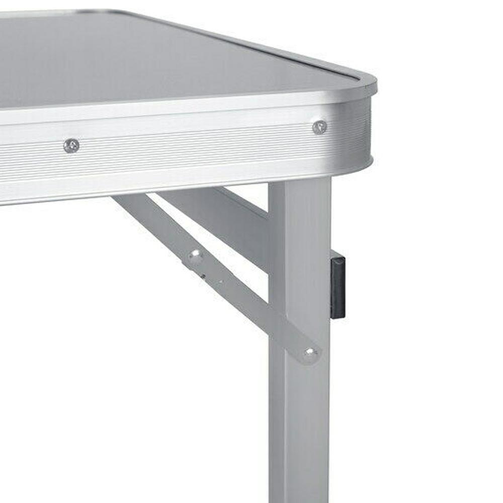 Folding Camping Table Aluminium Portable Picnic Outdoor BBQ Desk 4 Cloth Stool - SILBERSHELL