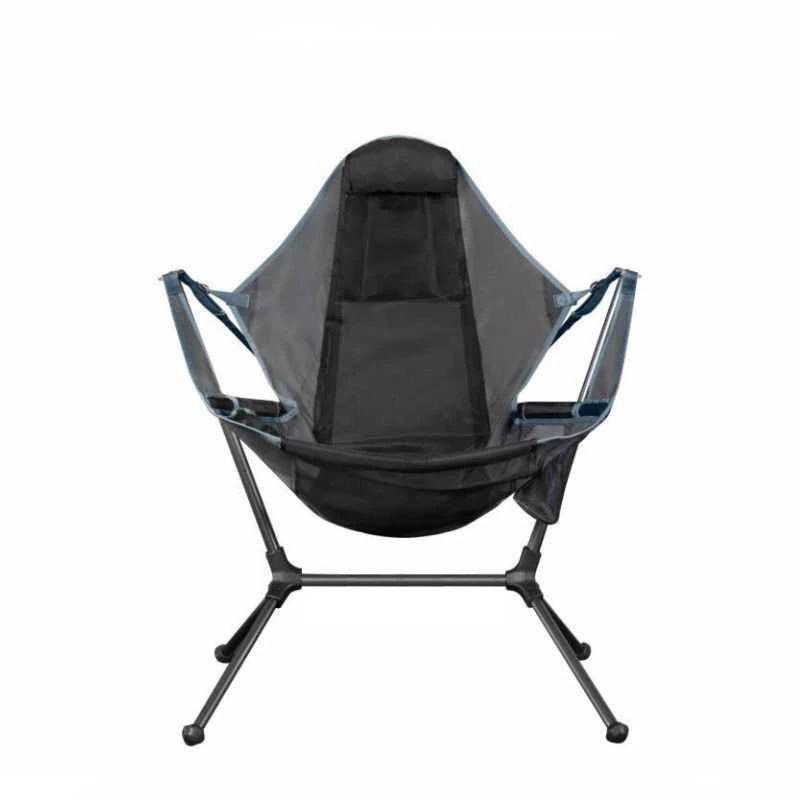 Camping Chair Foldable Swing Luxury Recliner Relaxation Swinging Comfort Lean Back Outdoor Folding Chair Outdoor Freestyle Portable Folding Rocking Chair Black - SILBERSHELL