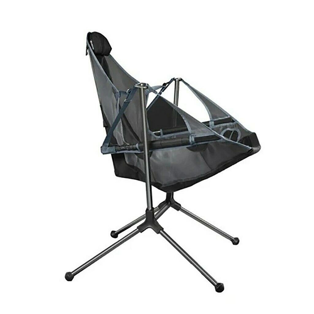 Camping Chair Foldable Swing Luxury Recliner Relaxation Swinging Comfort Lean Back Outdoor Folding Chair Outdoor Freestyle Portable Folding Rocking Chair Grey - SILBERSHELL