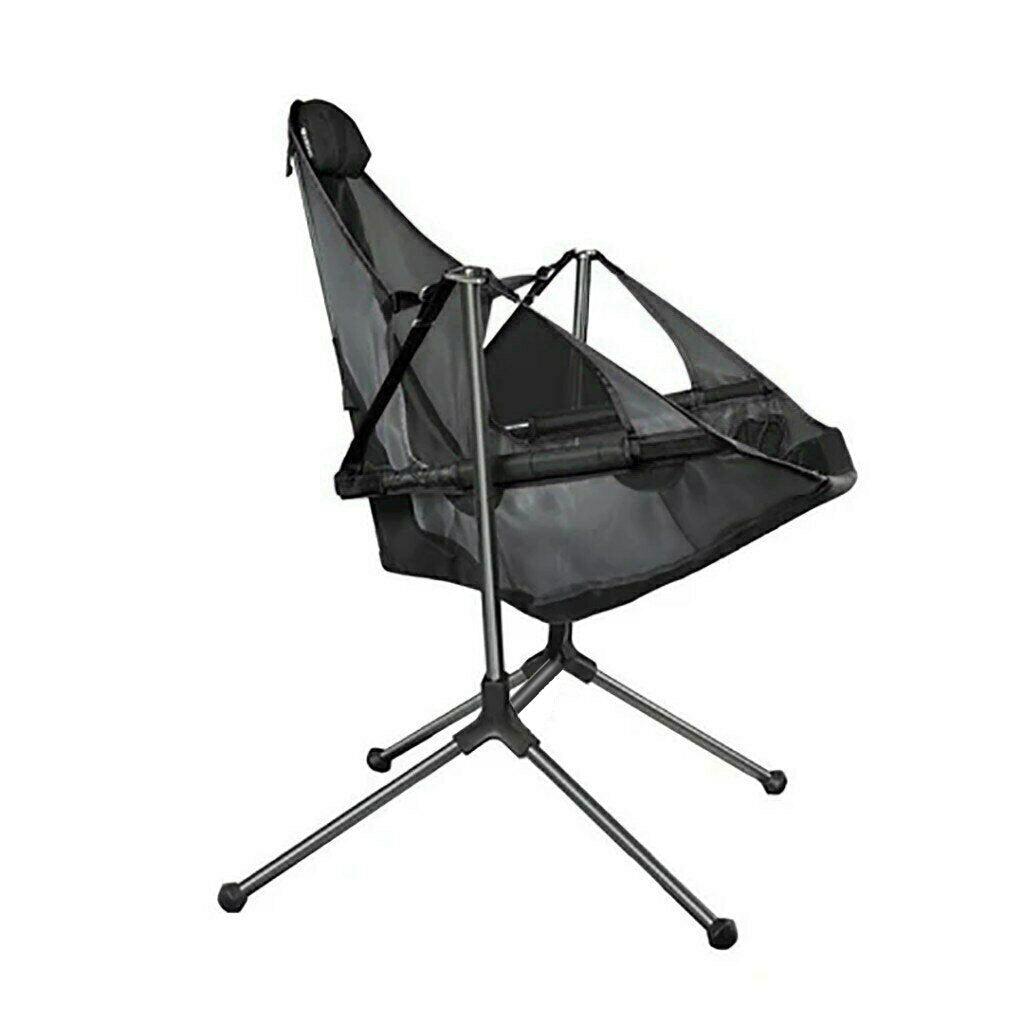 Camping Chair Foldable Swing Luxury Recliner Relaxation Swinging Comfort Lean Back Outdoor Folding Chair Outdoor Freestyle Portable Folding Rocking Chair Grey - SILBERSHELL