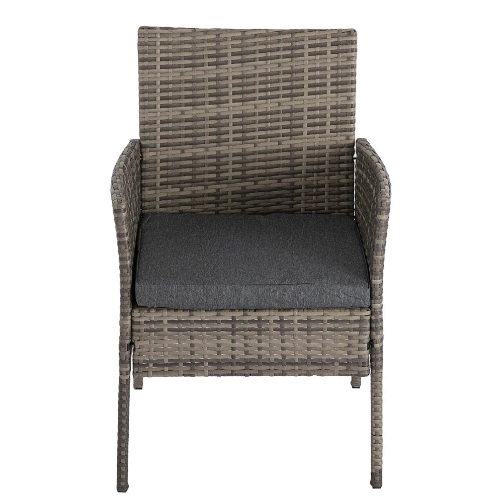 2 Seater PE Rattan Outdoor Furniture Chat Set- Mixed Grey - SILBERSHELL