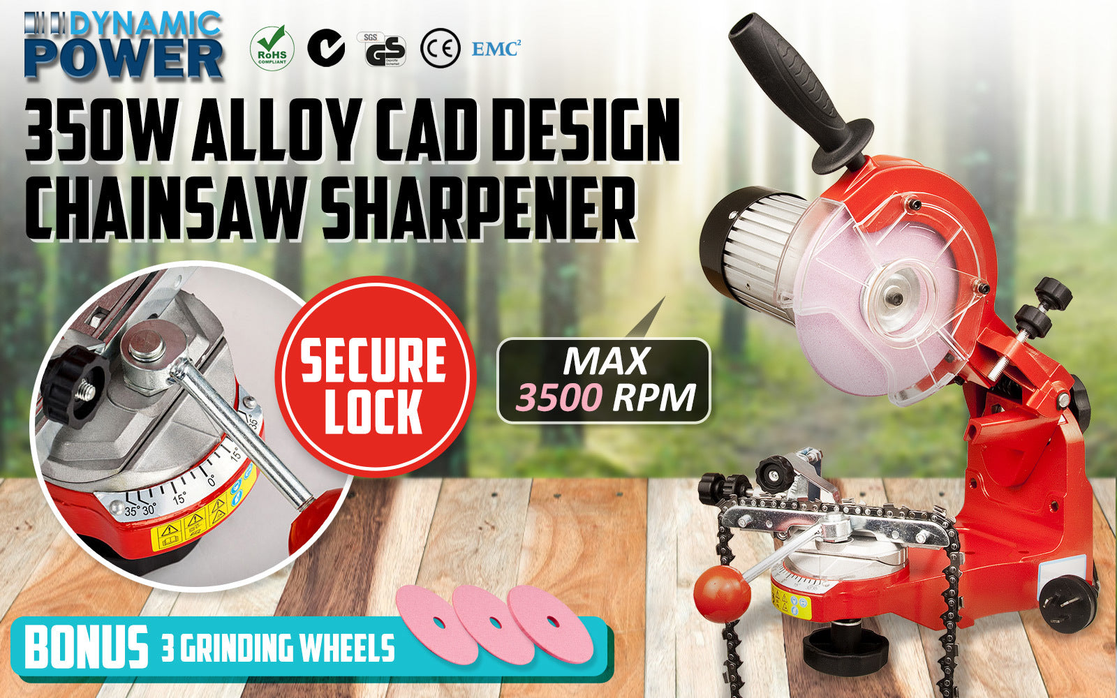 Alloy Chainsaw Sharpener Electric Grinder 350W - SILBERSHELL