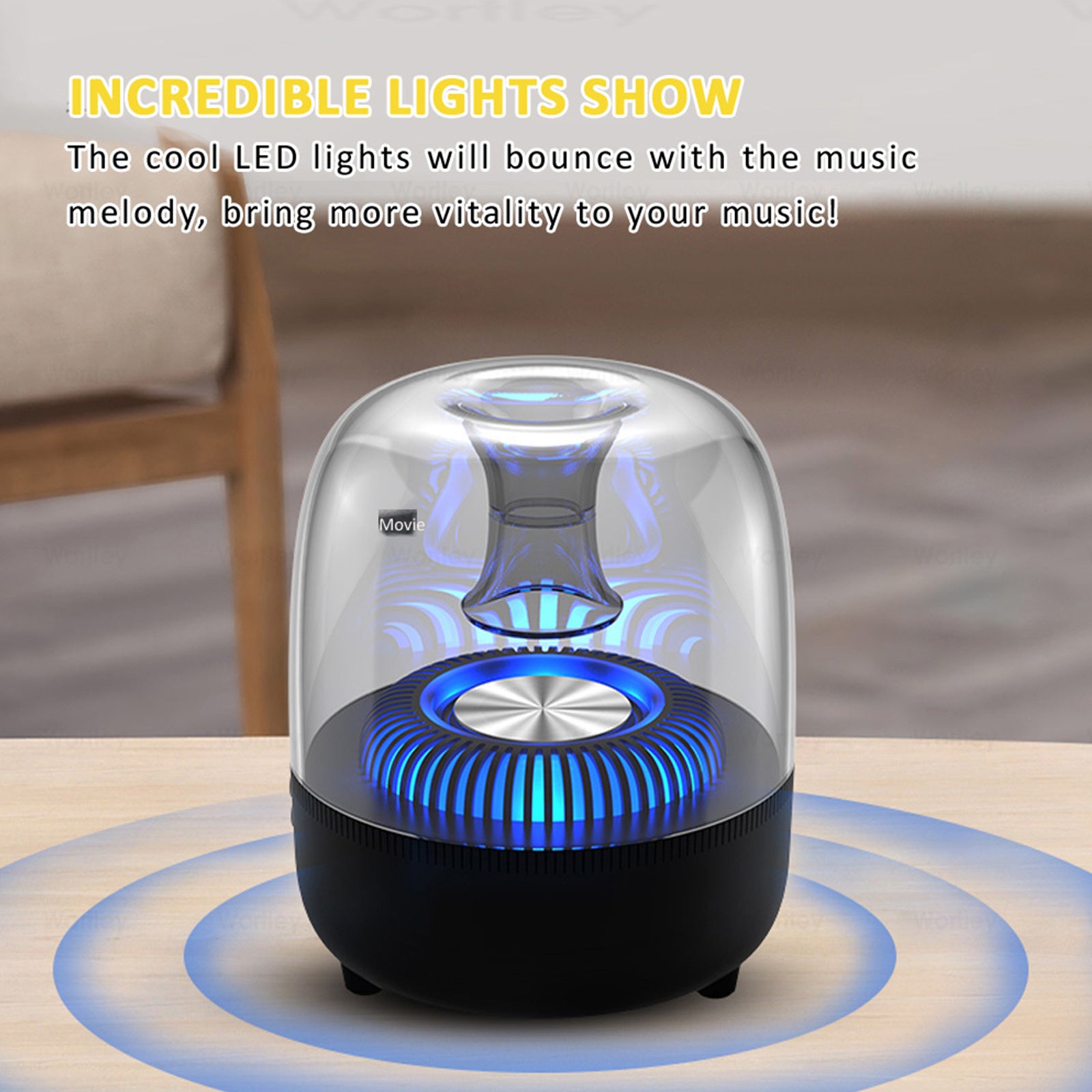 Wireless Rechargeable Bluetooth Speaker LED Portable Stereo FM USB/TF/AUX - SILBERSHELL