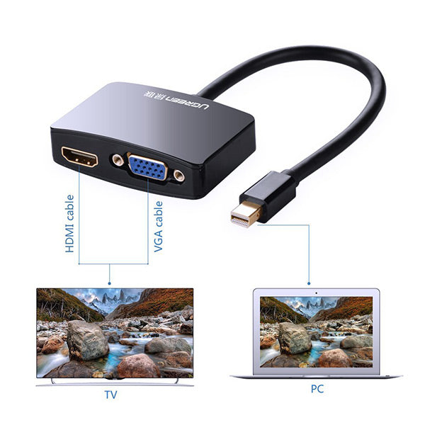 UGreen 4K Mini DisplayPort to HDMI / VGA Adapter - Black (10439) - SILBERSHELL