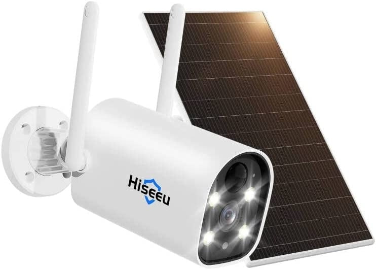 Hiseeu C40 Indoor/Outdoor WiFi Battery Camera With Solar Panel - SILBERSHELL