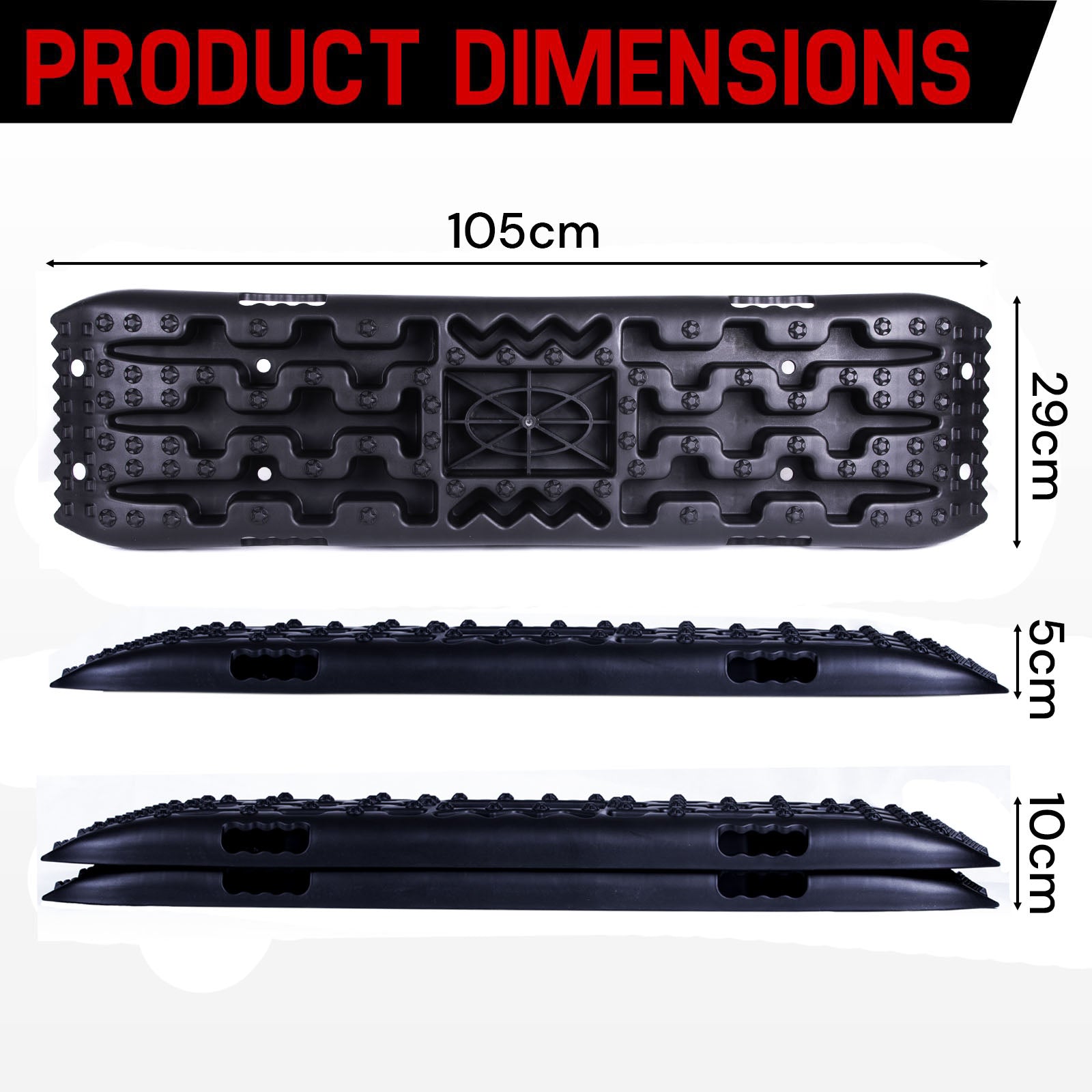 Traction Boards 2 PCS Recovery Tracks with Jack Base 4WD Tire Traction Mat Recovery Boards Rescue Board - SILBERSHELL