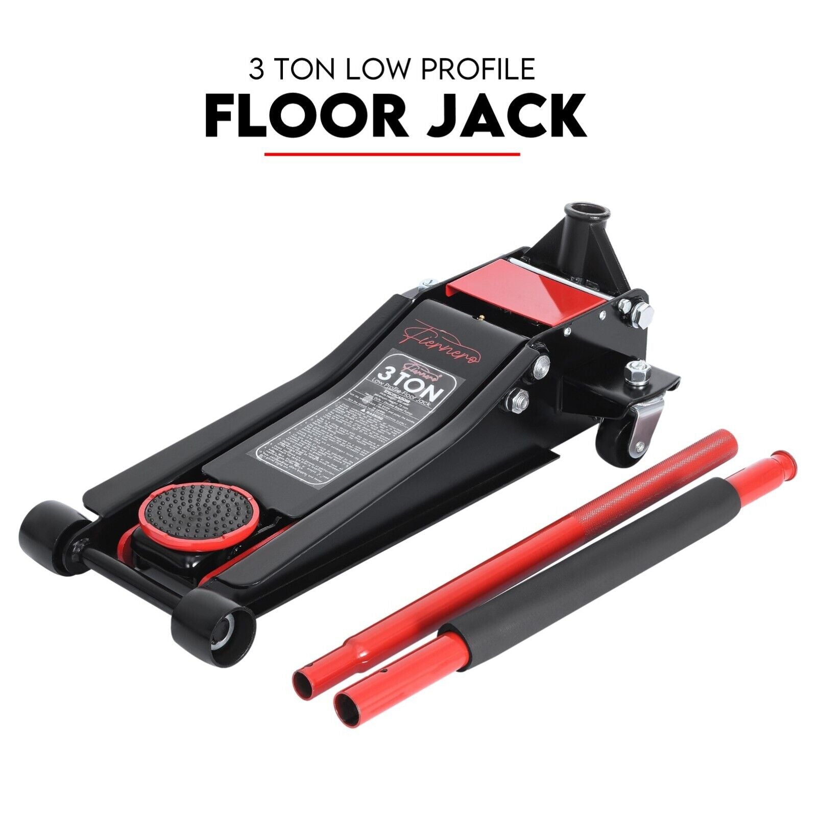 Hydraulic Floor Jack 3T Trolley Low Profile Car Track Quick Lifting 75-500mm - SILBERSHELL