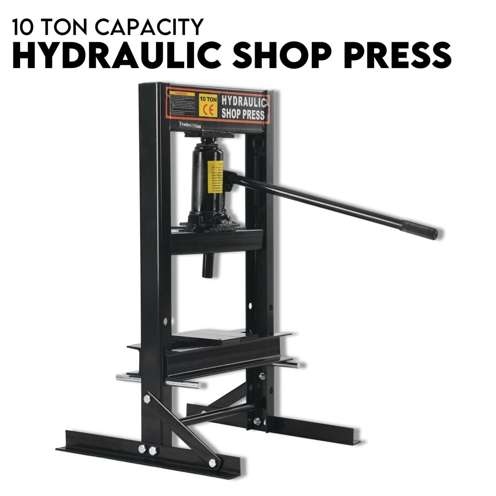 10 Ton Hydraulic Shop Press Workshop Bench Jack Garage Bending Bearing Tool - SILBERSHELL