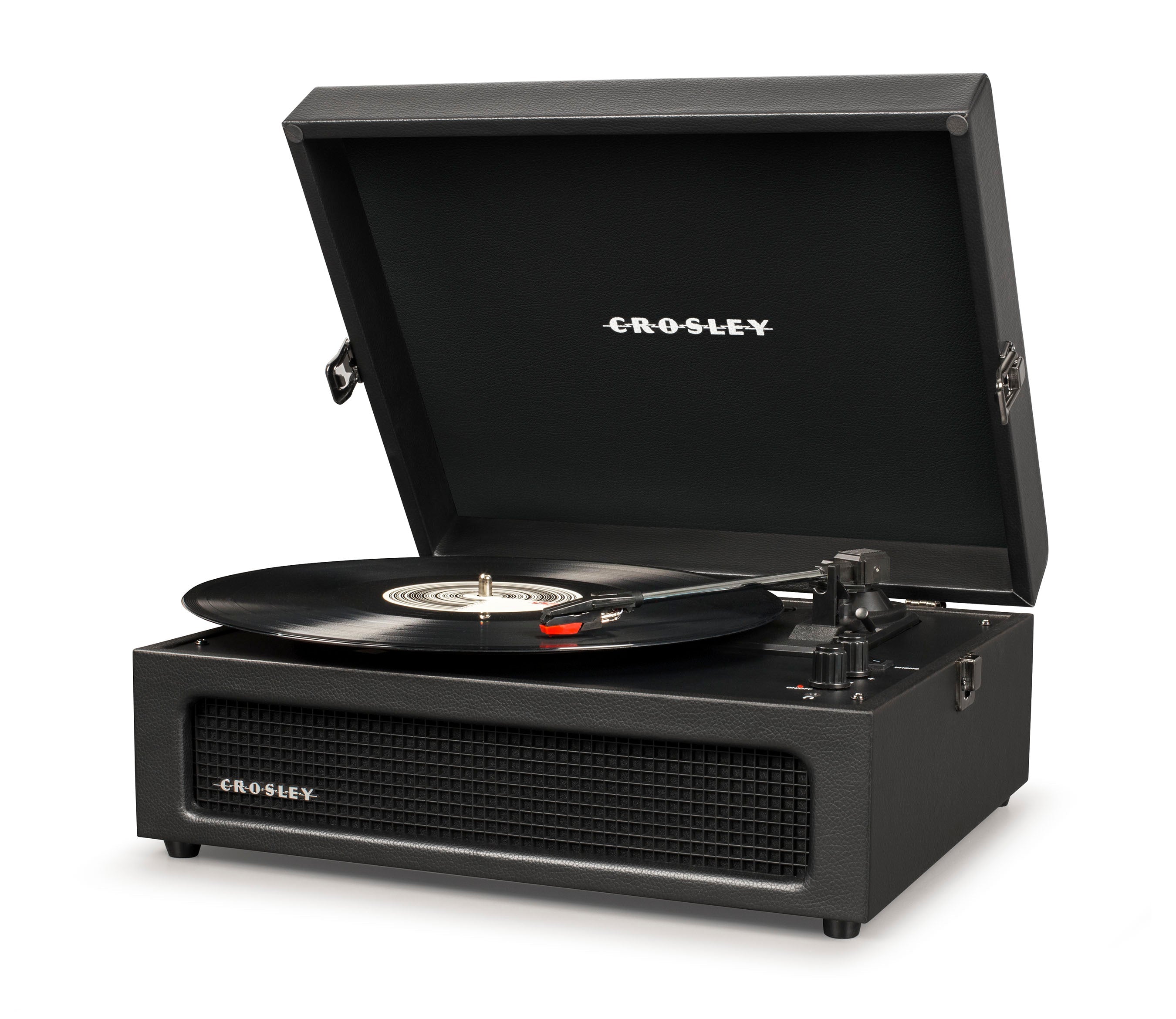 Crosley Voyager Bluetooth Portable Turntable - Black + Bundled Crosley Record Storage Display Stand