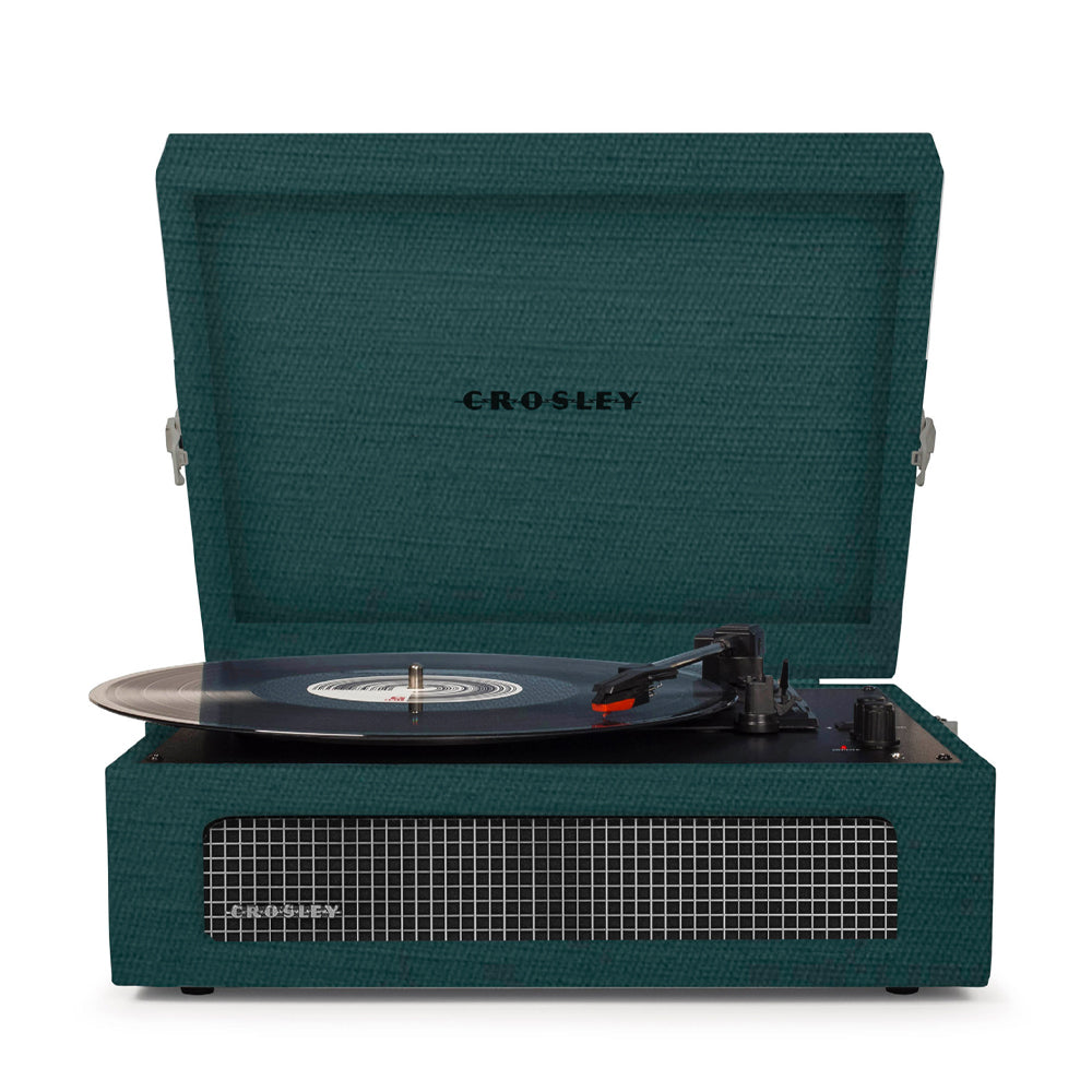 Crosley Voyager Bluetooth Portable Turntable - Dark Aegean + Bundled Crosley Record Storage Display Stand - SILBERSHELL