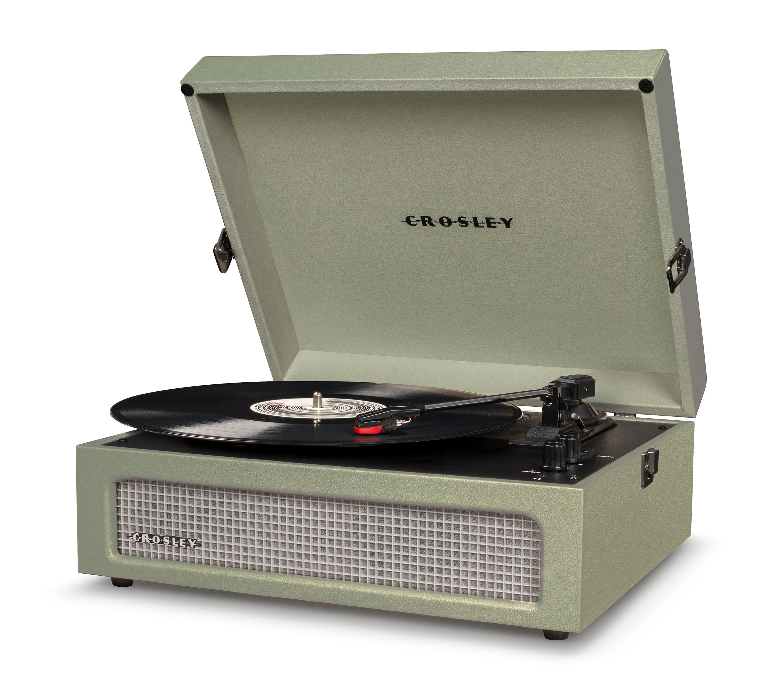 Crosley Voyager Bluetooth Portable Turntable - Sage + Bundled Crosley Record Storage Display Stand