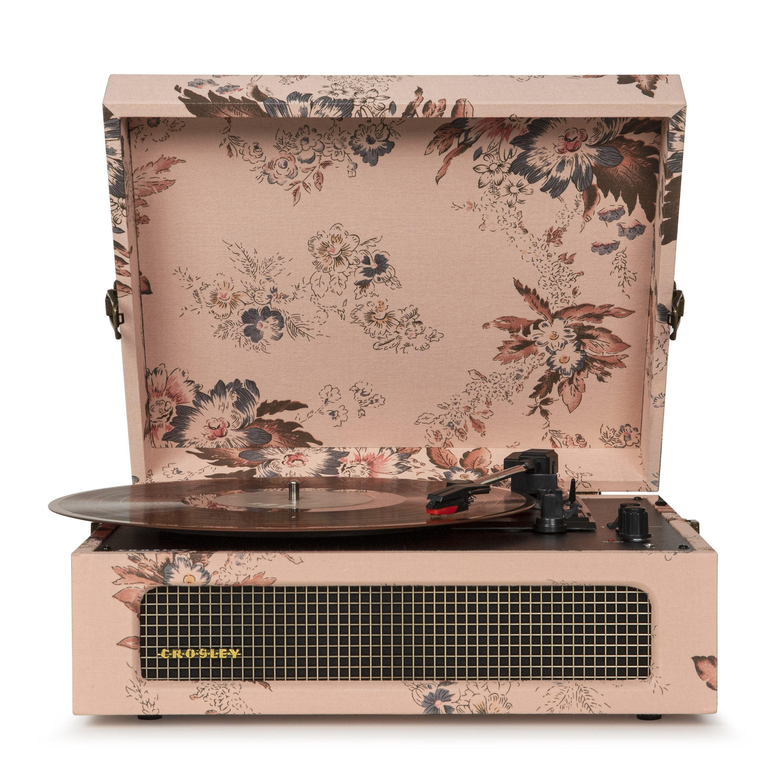 Crosley Voyager Floral - Bluetooth Portable Turntable - SILBERSHELL