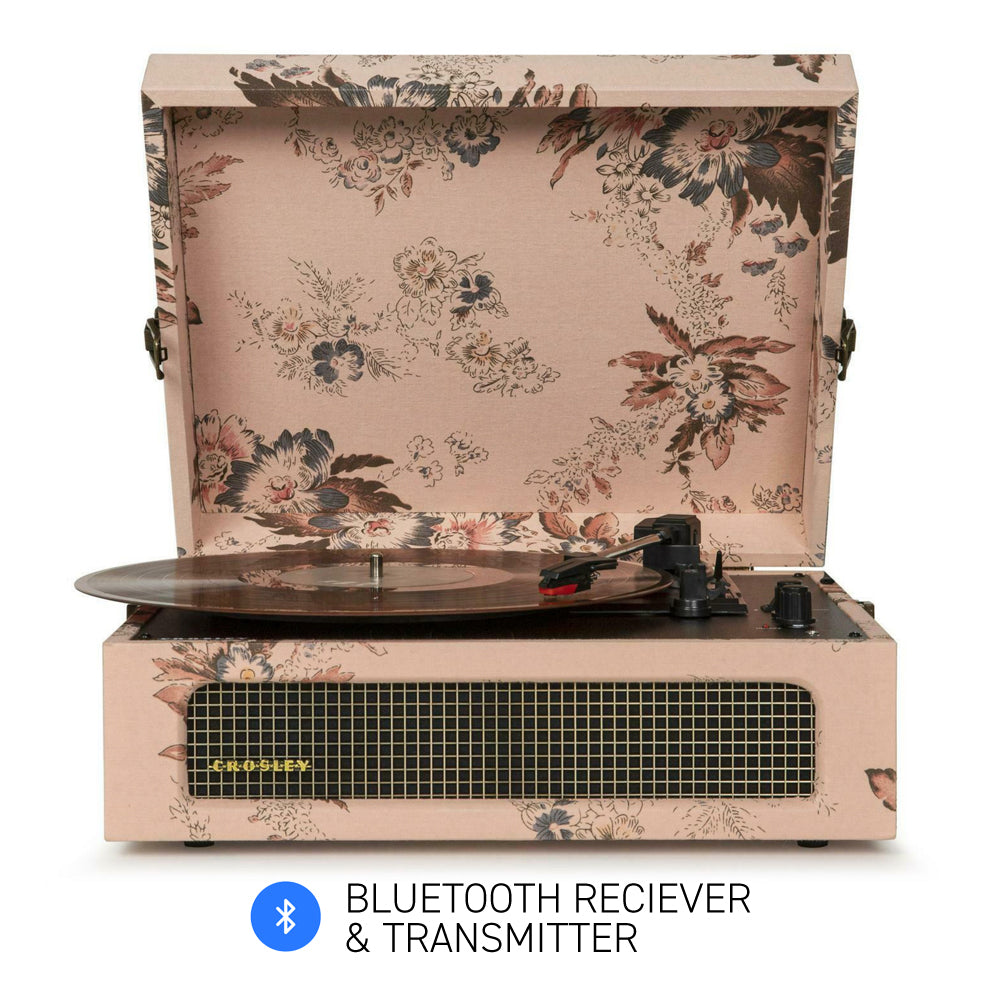 Crosley Voyager Floral - Bluetooth Portable Turntable - SILBERSHELL