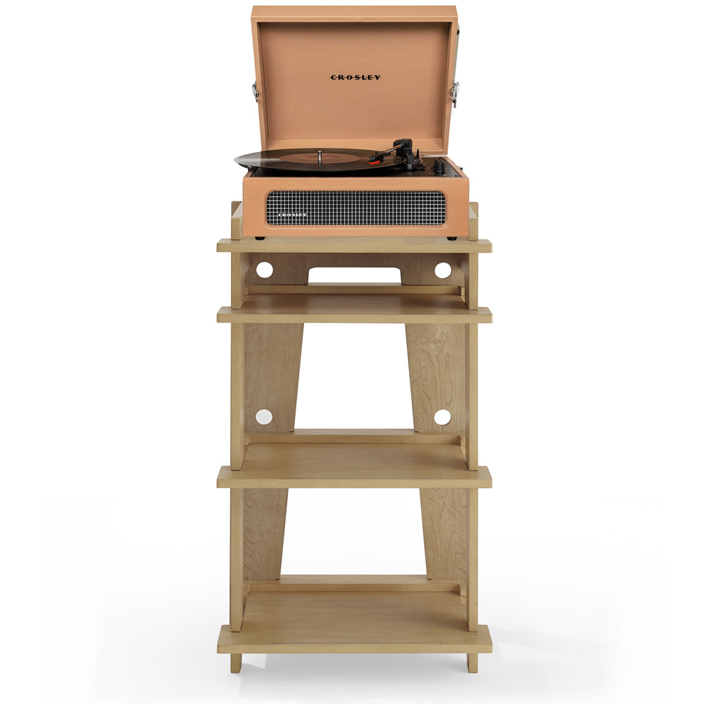 Crosley Voyager Bluetooth Portable Turntable + Crosley SOHO Stand Bundle - Tan - SILBERSHELL