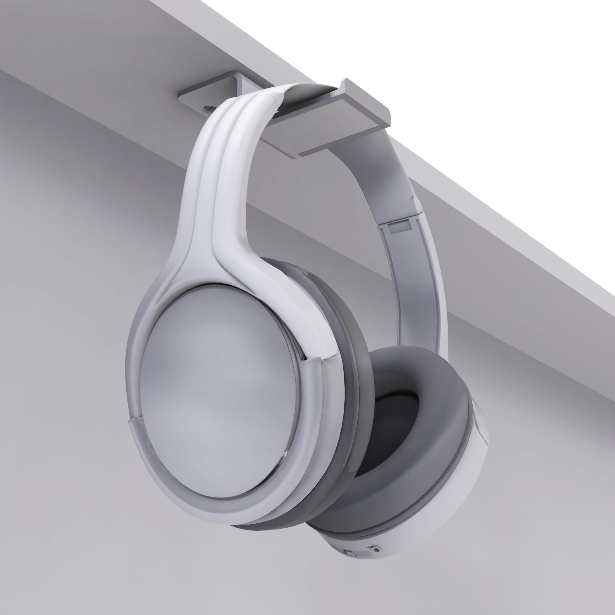 Kanto HHW Universal Under Desk Headphone Hook, White - SILBERSHELL