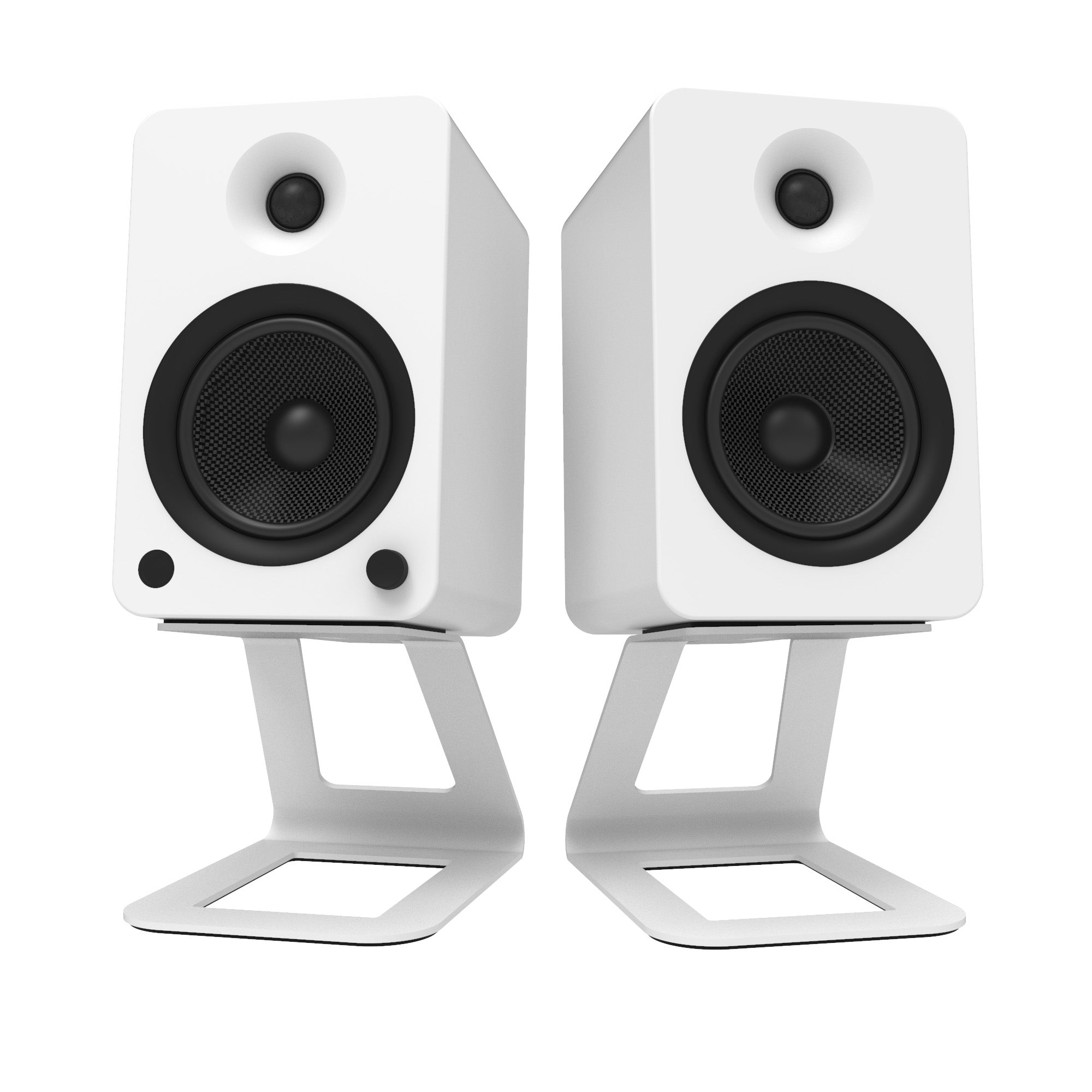 Kanto SE6W Elevated Desktop Speaker Stands for Large Speakers - Pair, White - SILBERSHELL