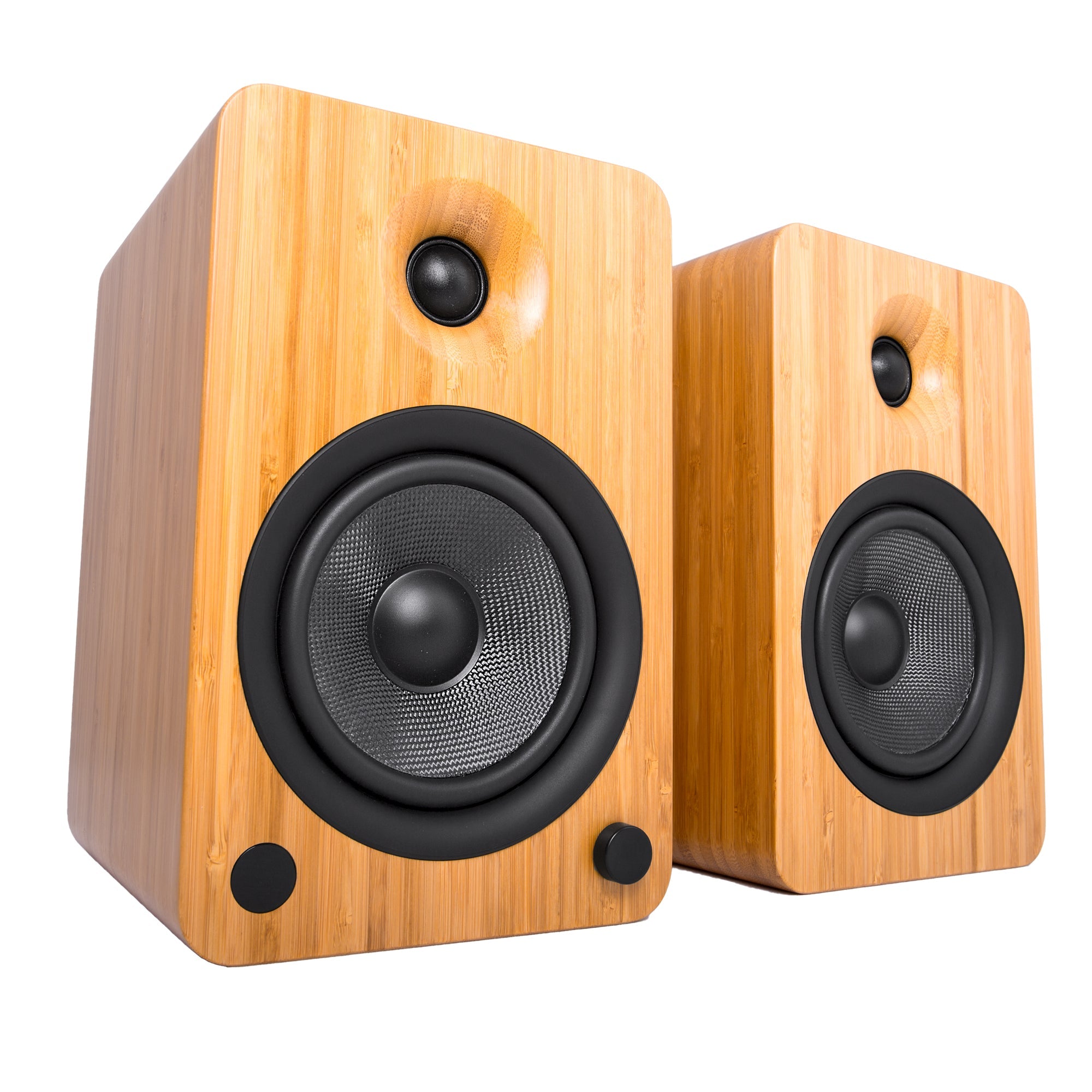 Kanto YU6 200W Powered Bookshelf Speakers with Bluetooth and Phono Preamp - Pair, Bamboo