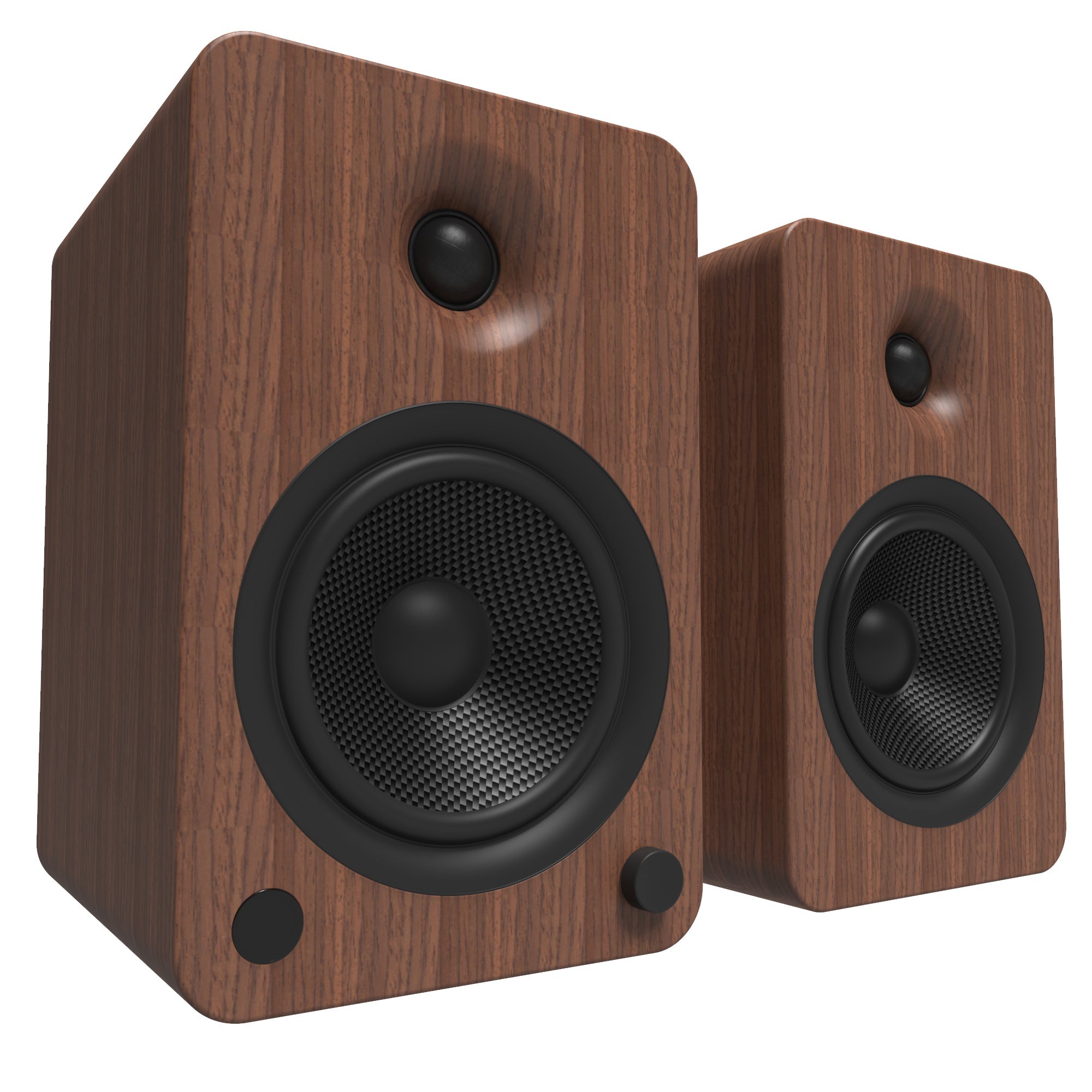 Kanto YU6 200W Powered Bookshelf Speakers with Bluetooth and Phono Preamp - Pair, Walnut