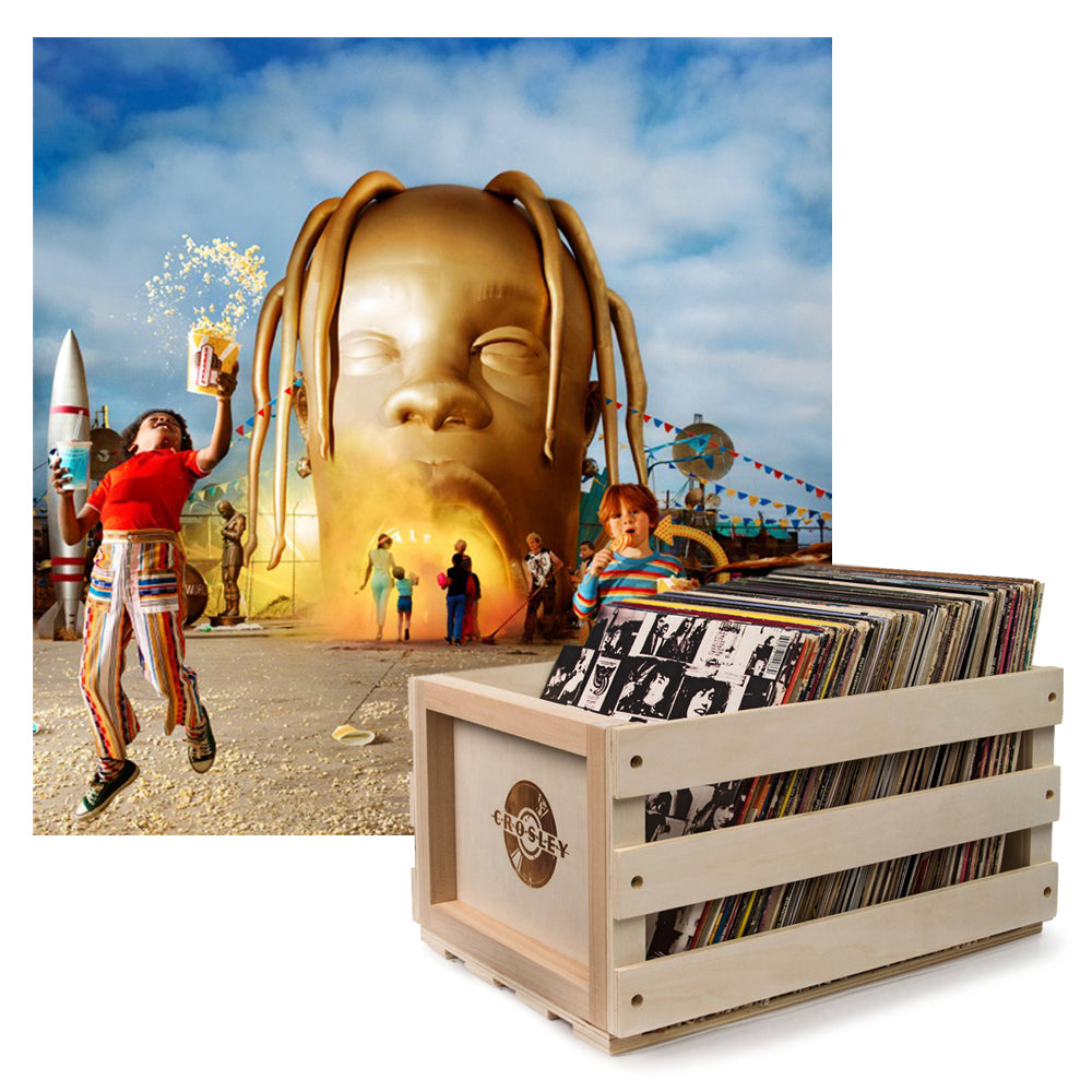 Crosley Record Storage Crate Travis Scott Astroworld Vinyl Album Bundle - SILBERSHELL