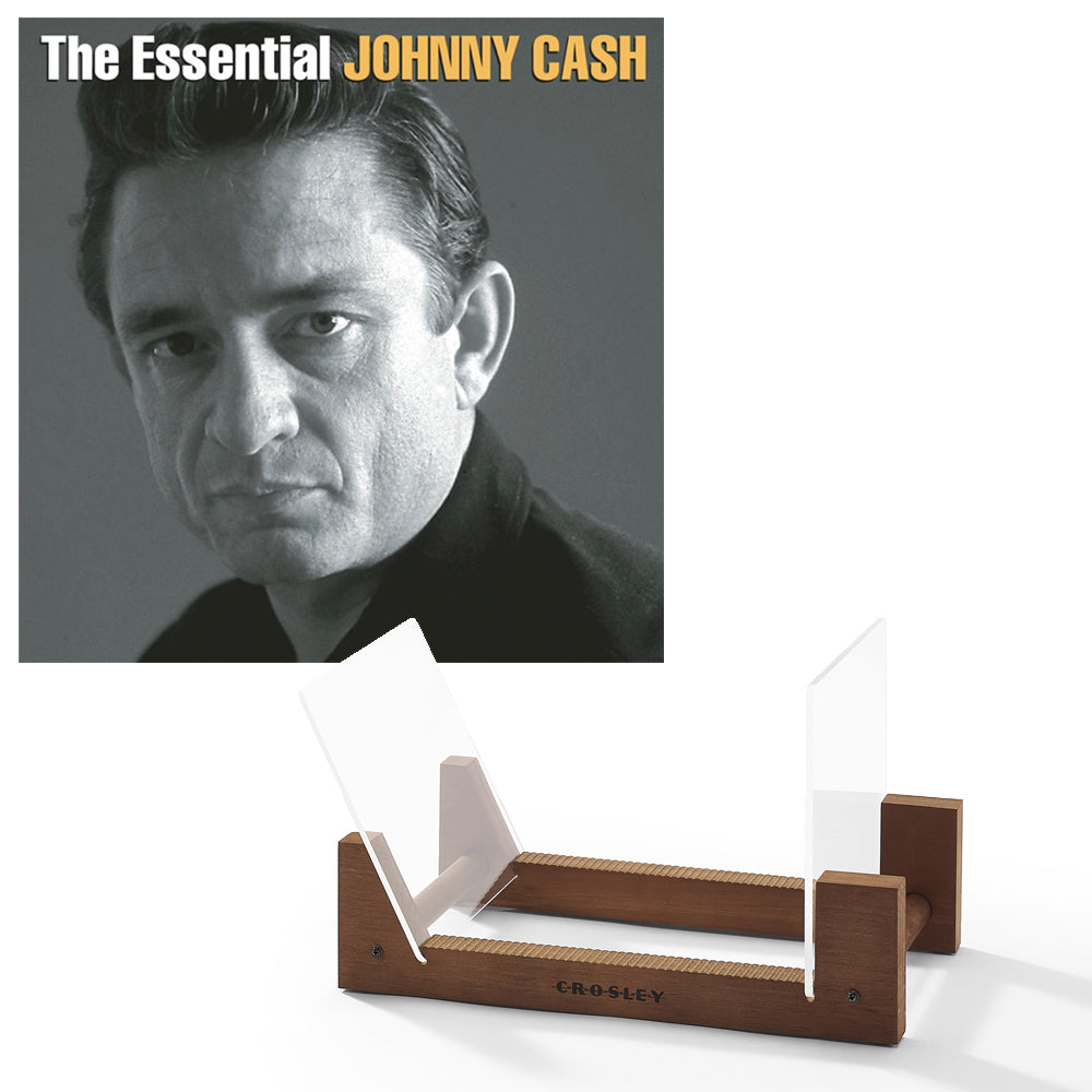 Johnny Cash The Essential Johnny Cash Vinyl Album & Crosley Record Storage Display Stand - SILBERSHELL