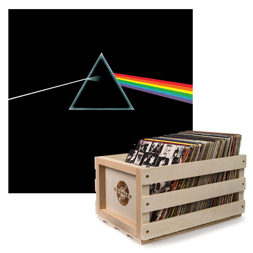 Crosley Record Storage Crate Pink Floyd The Dark Side Of The Moon Vinyl Album Bundle - SILBERSHELL